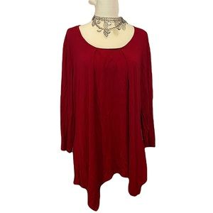 New Directions Red 3/4 Sleeve Top